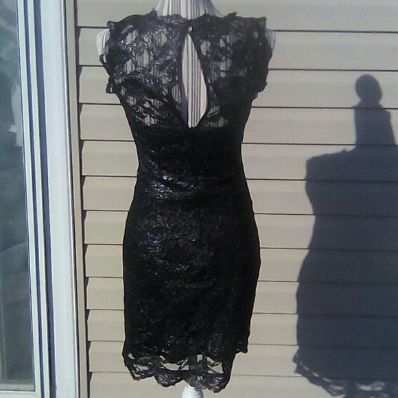 Nicole Miller Black Lace Dress Sz4 EUC - Picture 5 of 8